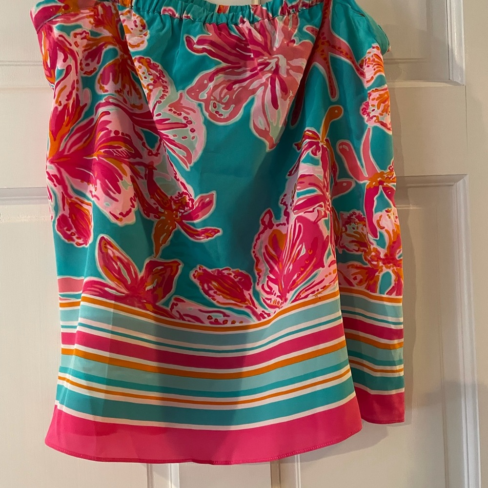 NWOT Lilly Pulitzer Odessa silk strapless Top